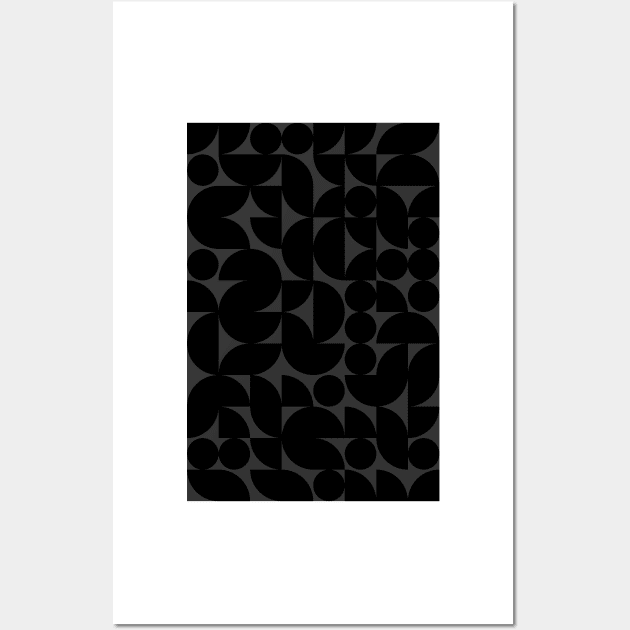 Black Colored Geometric Pattern - Shapes #7 Wall Art by Trendy-Now